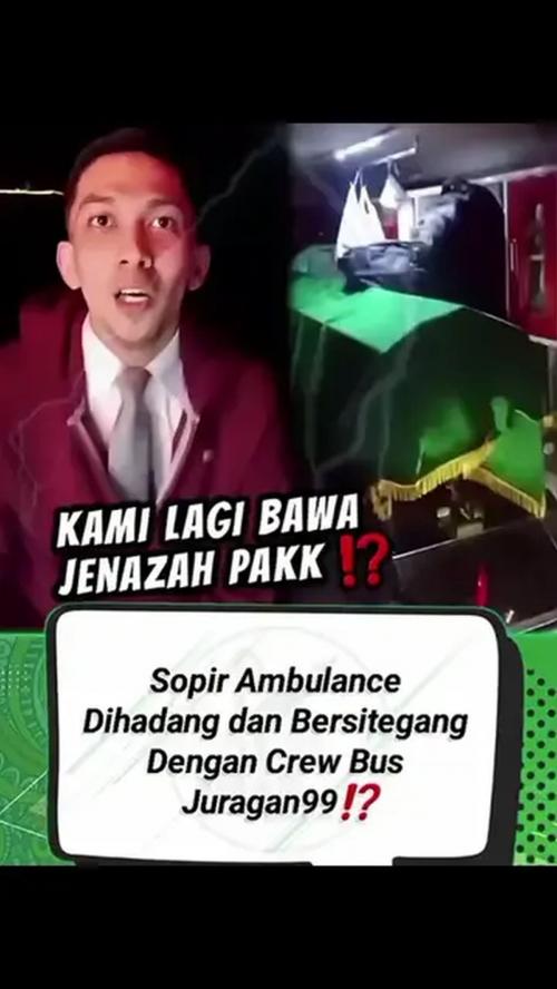 Viral Kru PO Juragan99 Bersitegang dengan Pengemudi Mobil Jenazah akibat Lampu Rotator